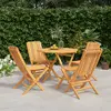 Image de vidaXL Ensemble à manger de jardin 5 pcs Bois de teck massif