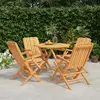 Image de vidaXL Ensemble à manger de jardin 5 pcs Bois de teck massif