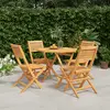 Image de vidaXL Ensemble à manger de jardin 5 pcs Bois de teck massif
