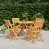 Image de vidaXL Ensemble à manger de jardin 5 pcs Bois de teck massif