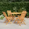 Image de vidaXL Ensemble à manger de jardin 5 pcs Bois de teck massif