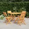 Image de vidaXL Ensemble à manger de jardin 5 pcs Bois de teck massif