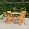 Image de vidaXL Ensemble à manger de jardin 5 pcs Bois de teck massif