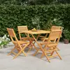 Image de vidaXL Ensemble à manger de jardin 5 pcs Bois de teck massif