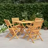 Image de vidaXL Ensemble à manger de jardin 5 pcs Bois de teck massif