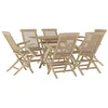 Image de vidaXL Salon de jardin 7 pcs gris bois de teck solide