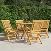 Image de vidaXL Chaises pliantes, lot de 4, 56 x 63 x 90 cm, en bois de teck massif