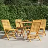 Image de vidaXL Chaises de jardin pliantes lot de 4 47x47x89cm bois massif teck