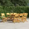 Image de vidaXL Chaises de jardin pliantes lot de 8 47x61x90cm bois massif teck