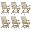Image de vidaXL Chaises de jardin pliantes lot de 6 gris 56x61x89 cm bois teck