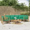 Image de vidaXL Salon de jardin 7 pcs avec coussins vert bambou