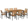 Image de vidaXL Ensemble à manger de jardin 9 pcs bois d'acacia solide et métal