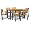 Image de vidaXL Ensemble à manger de jardin 7 pcs bois d'acacia solide et métal