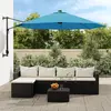 Image de vidaXL Parasol mural avec LED bleu mer 290 cm