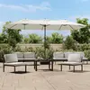 Image de vidaXL Parasol de jardin à double tête avec LED blanc sable 449x265 cm