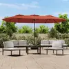 Image de vidaXL Parasol de jardin à double tête avec LED terre cuite 449x265 cm