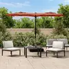 Image de vidaXL Parasol de jardin à double tête avec LED terre cuite 316x145 cm