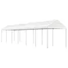 Image de vidaXL Belvédère avec toit blanc 13,38x2,28x2,69 m polyéthylène