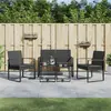 Image de vidaXL Ensemble à manger de jardin avec coussins 5 pcs noir rotin PP