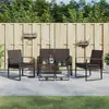 Image de vidaXL Ensemble à manger de jardin 5 pcs et coussins marron rotin PP