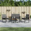 Image de vidaXL Ensemble à manger de jardin coussins 5 pcs gris foncé rotin PP