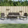 Image de vidaXL Ensemble à manger de jardin avec coussins 5 pcs marron rotin PP