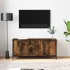 Image de vidaXL Meuble TV avec portes chêne fumé 102x35x45 cm bois d'ingénierie