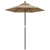 Image de vidaXL Parasol met houten paal 196x231 cm taupe