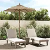 Image de vidaXL Parasol de jardin avec mât en bois taupe 196x231 cm