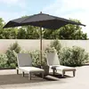Image de vidaXL Parasol de jardin avec mât en bois noir 300x300x273 cm