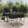Image de vidaXL Ensemble à manger de jardin 5 pcs Noir