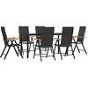 Image de vidaXL Ensemble à manger de jardin 7 pcs Noir et marron Résine tressée