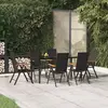 Image de vidaXL Ensemble à manger de jardin 7 pcs Noir et marron Résine tressée