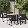 Image de vidaXL Ensemble à manger de jardin 5 pcs Noir Rotin PVC