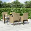 Image de vidaXL Ensemble à manger de jardin coussins 5 pcs Beige/noir