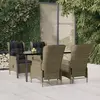 Image de vidaXL Ensemble à manger de jardin 5pcs Marron Résine tressée
