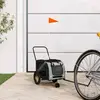 Image de vidaXL Remorque de vélo pour animaux de compagnie gris et noir