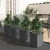 Image de vidaXL Jardinières 4 pcs noir 30x30x37 cm polypropylène