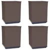 Image de vidaXL Jardinières 4 pcs, Bacs à Fleurs, Pots de Plantes, Décorations de Jardin Balcon Terrasse Patio Extérieur, Marron Polypropylène
