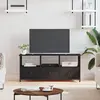 Image de vidaXL Meuble TV noir 102x33x45 cm bois d'ingénierie et fer
