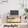 Image de vidaXL Meuble TV chêne sonoma 90x33x45 cm bois d'ingénierie et fer