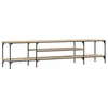 Image de vidaXL Meuble TV chêne sonoma 201x35x45 cm bois d'ingénierie et fer