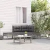 Image de vidaXL Salon de jardin 4 pcs avec coussins Gris Résine tressée