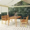 Image de vidaXL Ensemble à manger de jardin 3 pcs Bois de teck massif