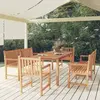 Image de vidaXL Ensemble à manger de jardin 5pcs Bois de teck massif