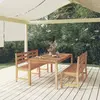 Image de vidaXL Ensemble à manger de jardin 3 pcs Bois de teck massi