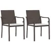 Image de vidaXL Chaises de jardin et coussins lot de 2 marron 56x59x84 cm rotin