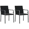 Image de vidaXL Chaises de jardin avec coussins lot de 2 noir 56x59x84 cm rotin