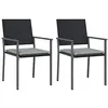 Image de vidaXL Chaises de jardin et coussins lot de 2 noir 54x62,5x89 cm rotin