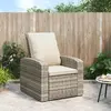 Image de vidaXL Fauteuil inclinable de jardin avec coussins marron clair rotin